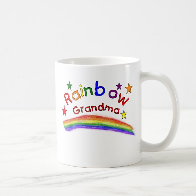 Taza De Café "Abuela lesbiana gay del arco iris " (Derecha)