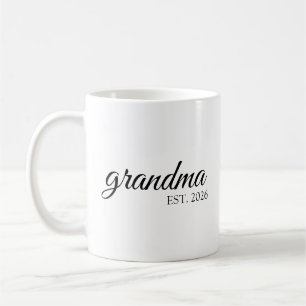 Taza De Café Abuela minimalista Fecha establecida