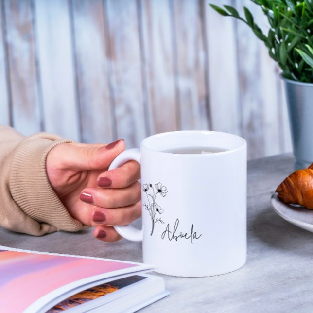 Taza De Café Abuela Mug floral floral simple moderna (Subido por el creador)