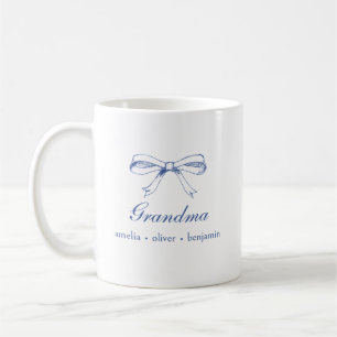 Taza De Café Abuela Nombres de Nietos Lazo Azul Coquette Person