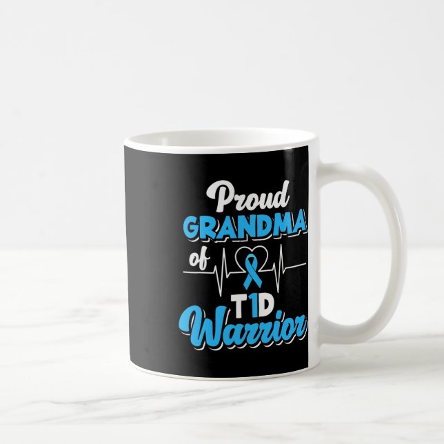 Taza De Café Abuela Orgullosa De Un Guerrero Del T1d Diabetes D (Derecha)