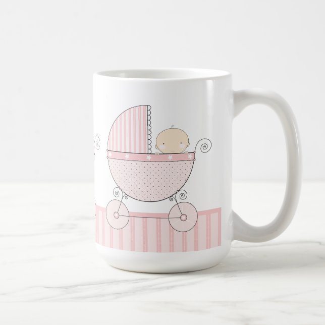 Taza De Café Abuela orgullosa del carro gemelo de los rosas (Derecha)