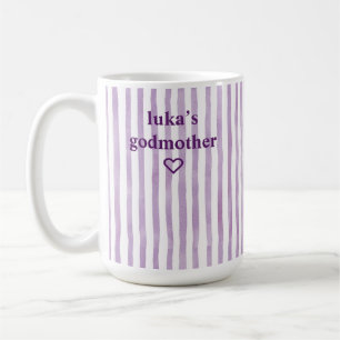 Taza De Café Abuela personalizada con rayas de lavanda