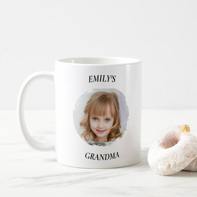 Taza De Café Abuela personalizada - Mug de fotos de nieta (Con donut)