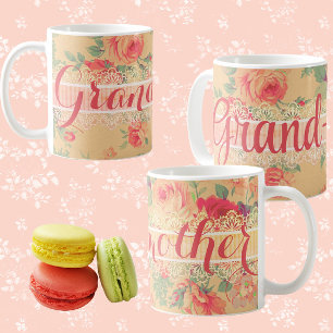 Taza De Café Abuela personalizada vintage Shabby Chic