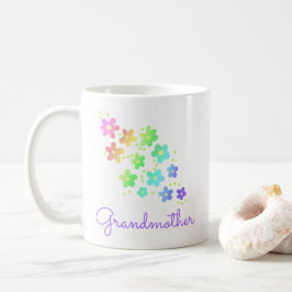 Taza De Café Abuela Rainbow Flowers Mug