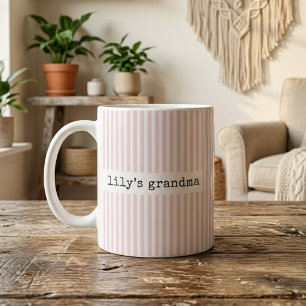 Taza De Café Abuela   Rayas Rosas Abuela Personalizado