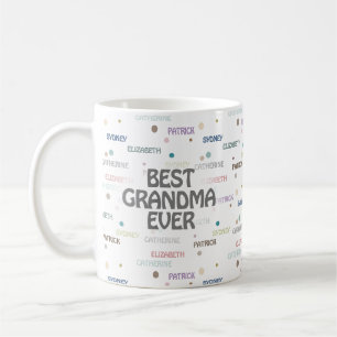 Taza De Café Abuela Regalo Nietos 3-4 Nombres