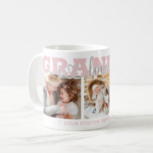 Taza De Café ABUELA Te Quiero 3 Fotos Rosa Gris