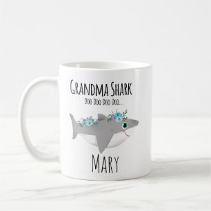 Taza De Café Abuela Tiburón Personalizada Doo Doo Doo
