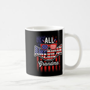 Taza De Café Abuela totalmente americana bandera de EE. UU. Vin