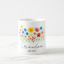 Abuela Wildflower Mug | Personalizado Est. Año-