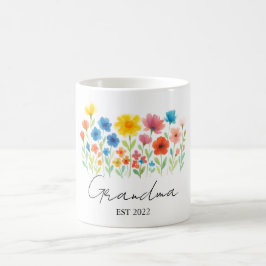 Taza De Café Abuela Wildflower Mug | Personalizado Est. Año-
