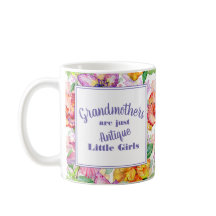 Abuelas Niñas Pequeñas Florales Amarillas Purpura