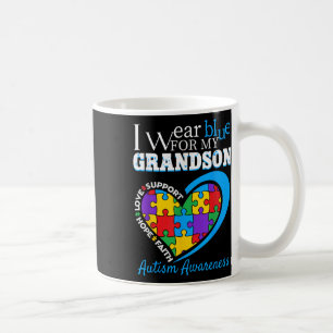 Taza De Café Abuelo Abuela Que Uso Azul Para El Autismo De Mi A