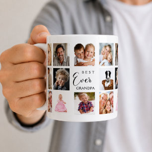 Taza De Café Abuelo abuelo fotocolage blanco negro