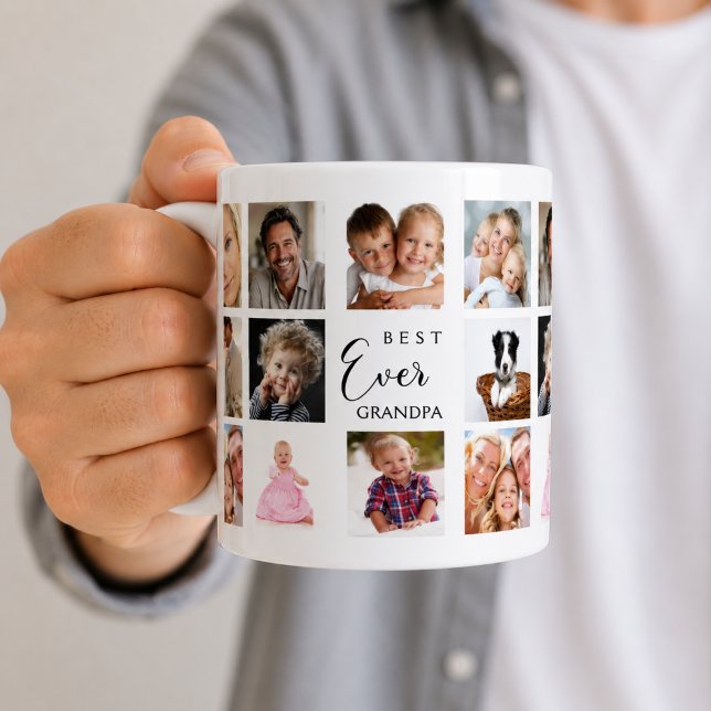 Taza De Café Abuelo abuelo fotocolage blanco negro (Subido por el creador)