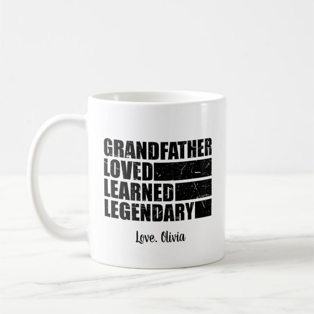 Taza De Café Abuelo Amante Legendario Aprendido Personalizado (Izquierda)