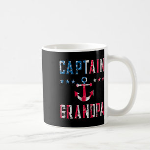 Taza De Café Abuelo Capitán Patriótico Bandera Americana Barco