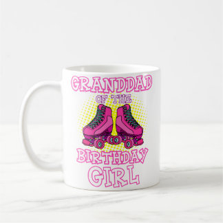 Taza De Café Abuelo De La Cumpleañera Patines De Cumpleaños