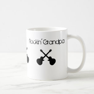 Taza De Café Abuelo de Rockin ", guitarras negras cruzadas