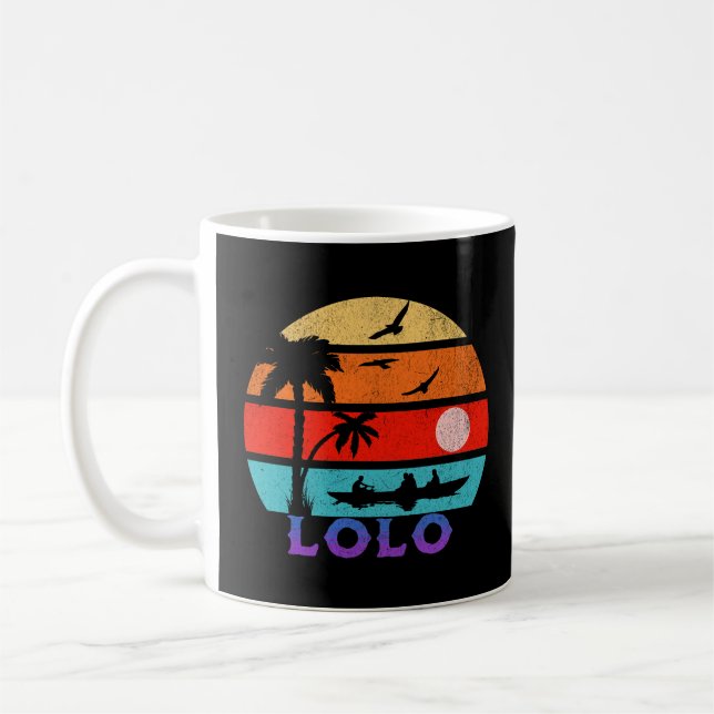Taza De Café Abuelo del océano atardecer de Lolo Retro (Izquierda)