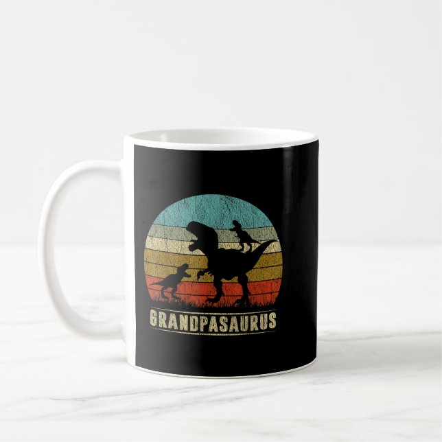 Taza De Café Abuelo Dinosaurio Abuelo Abuelo 2 Dos hijos Padre (Izquierda)