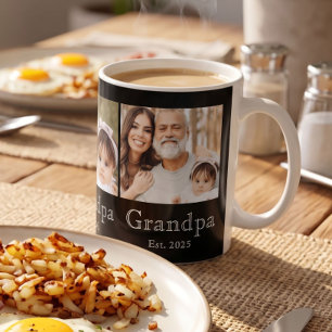 Taza De Café Abuelo Est. Texto blanco minimalista y negrita 3 F