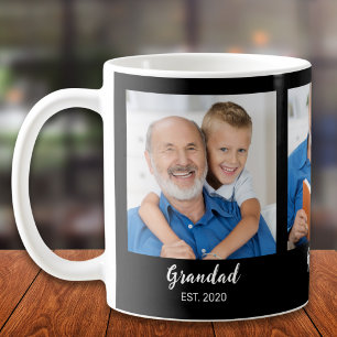 Taza De Café Abuelo Establecido Script 3 Foto Negra