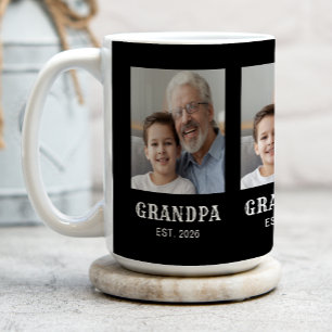 Taza De Café Abuelo Establecido Tipografía Negra 3 Foto