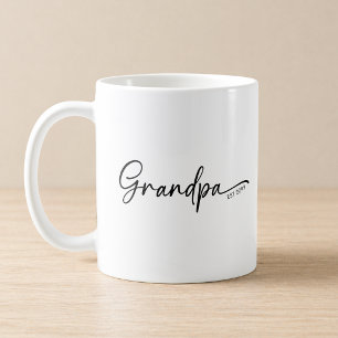 Taza De Café Abuelo Estableció Escritura Mínima