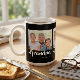 Taza De Café Abuelo Estableció Escritura Negra 3 Foto