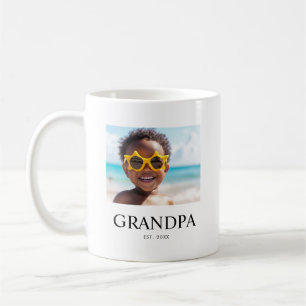 Taza De Café Abuelo Estableció Foto Moderna en Blanco y Negro
