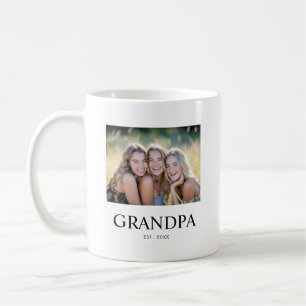 Taza De Café Abuelo Estableció Foto Moderna en Blanco y Negro