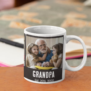 Taza De Café Abuelo estableció la foto 3 de la escritura grunge