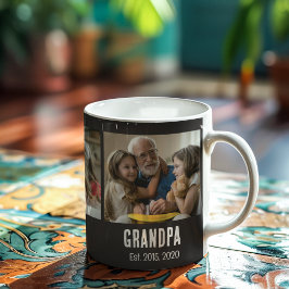 Taza De Café Abuelo estableció la foto 3 de la escritura grunge