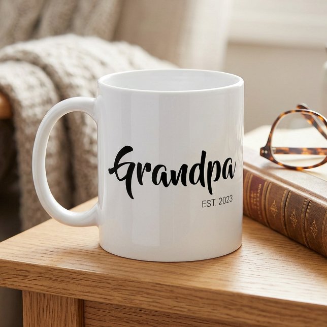 Taza De Café Abuelo Estableció Regalo Simple para Abuelo (Grandpa Established Simple Gift for Grandfather Coffee Mug)