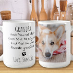 Taza De Café Abuelo favorito, Mascota de la cita  foto abuelo<br><div class="desc">Sorprende al abuelo del perro este día de Navidades, padres o por su cumpleaños o cualquier ocasión con este super lindo tazón de abuelo. "Abuelo... Me encanta cómo ni siquiera tenemos que decir en voz alta que soy tu nieto favorito". ¡Hace un regalo perfecto del abuelo! Personaliza con fotos y...</div>