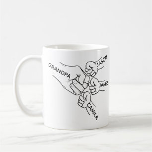 Taza De Café Abuelo Fist Bump Mug, Abuelo Mug Con Nombres, Gra