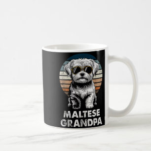 Taza De Café Abuelo Maltés Retro Genial Propietario de Perro Vi