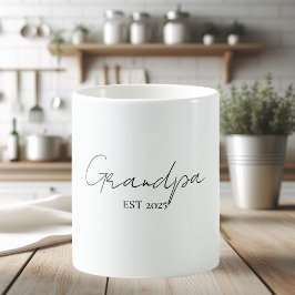 Taza De Café Abuelo minimalista EST 2025 Mug | Nuevo regalo de