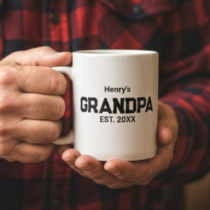 Taza De Café Abuelo Moderno Establecido Est. Nombre Año