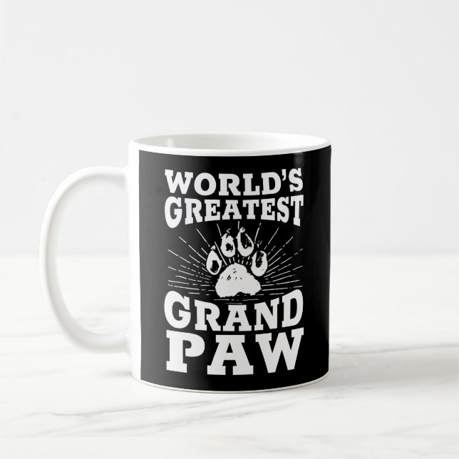 Taza De Café Abuelo Mundos Grandes Perros Graciosos Grand Paw (Izquierda)