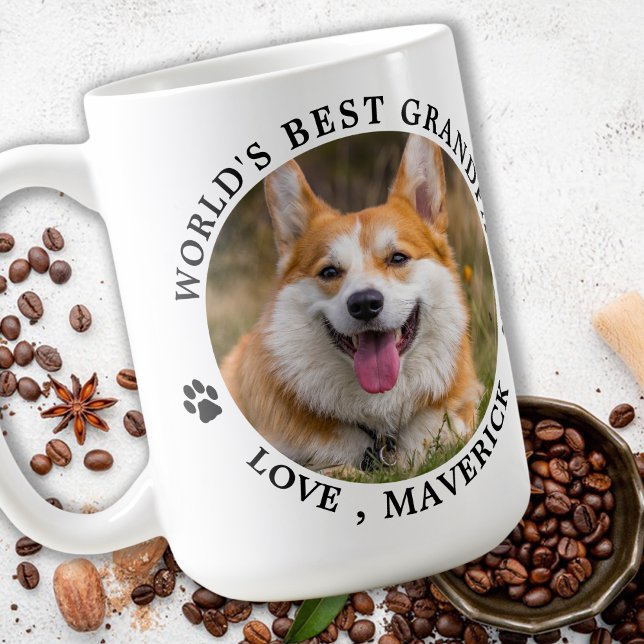 Taza De Café Abuelo personalizado Mascota foto perro (Subido por el creador)