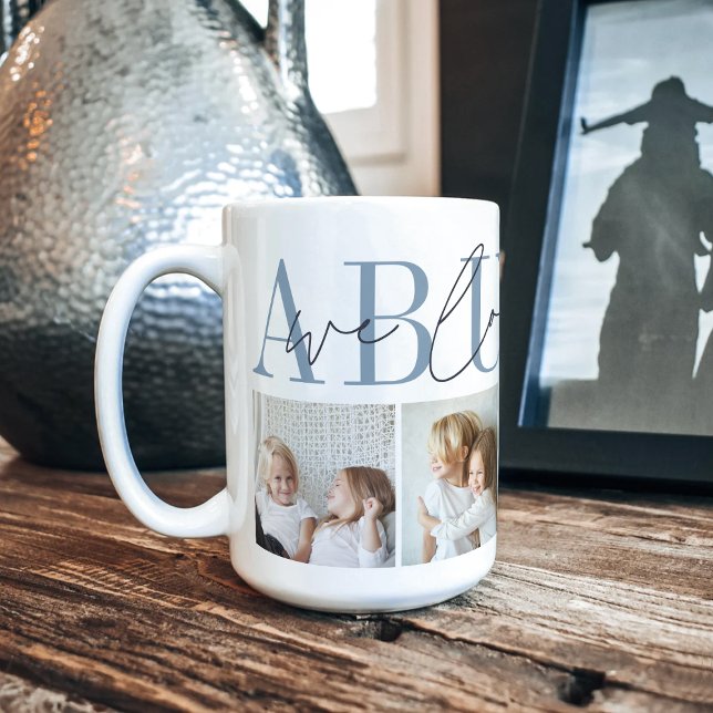 Taza De Café Abuelo te amamos 4 Collages de fotos (Subido por el creador)