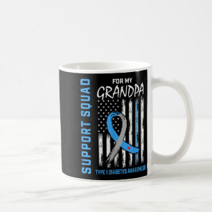 Taza De Café Abuelo Tipo 1 Camisa Diabetes Bandera Estadouniden