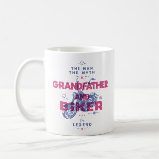 Taza De Café Abuelo y motociclista el hombre el mito la leyenda