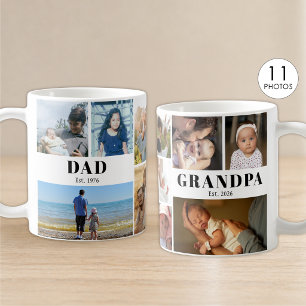 Taza De Café Abuelo y Papá Año Fund. 11 Collage de Fotos