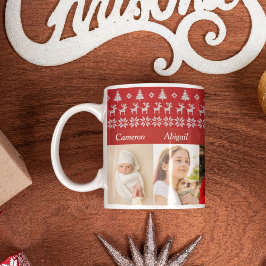 Taza De Café Abuelos 6 nietos foto Navidades rojos