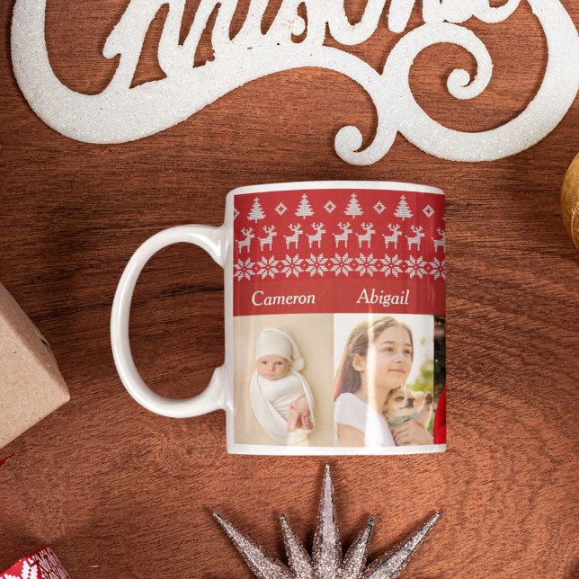 Taza De Café Abuelos 6 nietos foto Navidades rojos (Subido por el creador)